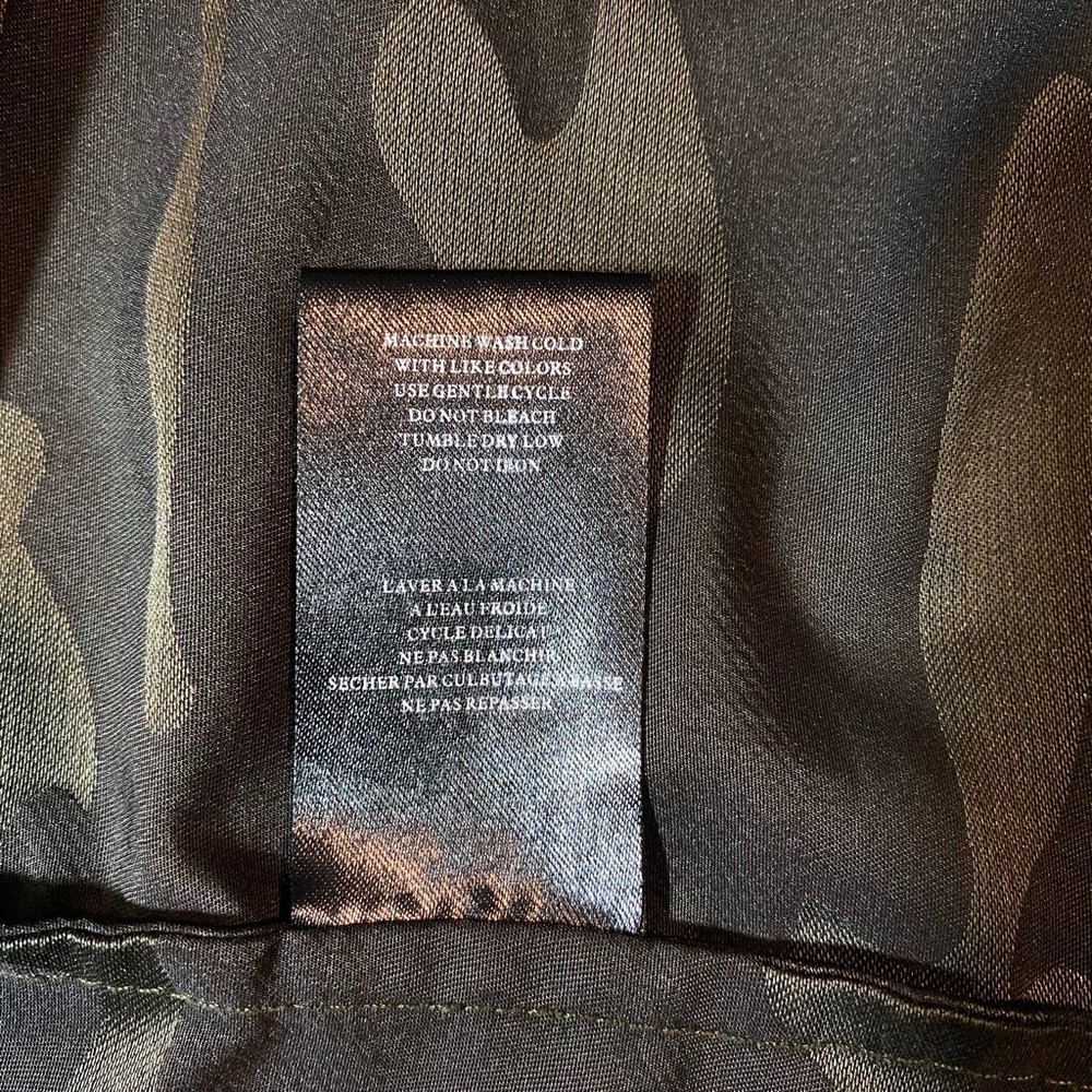Blank NYC High-Low Windbreaker Camouflage Satin Hooded Jacket Size S - Picture 10 of 10
